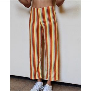 Urban Outfitters yellow and orange soft knit pants (S)